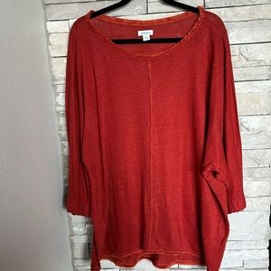 EUC SUNDANCE Red Fringe Crewneck Pullover Boho Sweater
